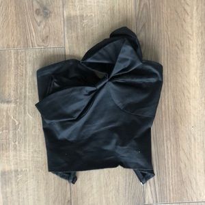 Hutch black strapless bow top